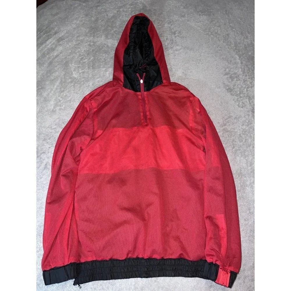 NBA HOUSTON ROCKETS Mens Black Hooded Rain Pullover Sz S